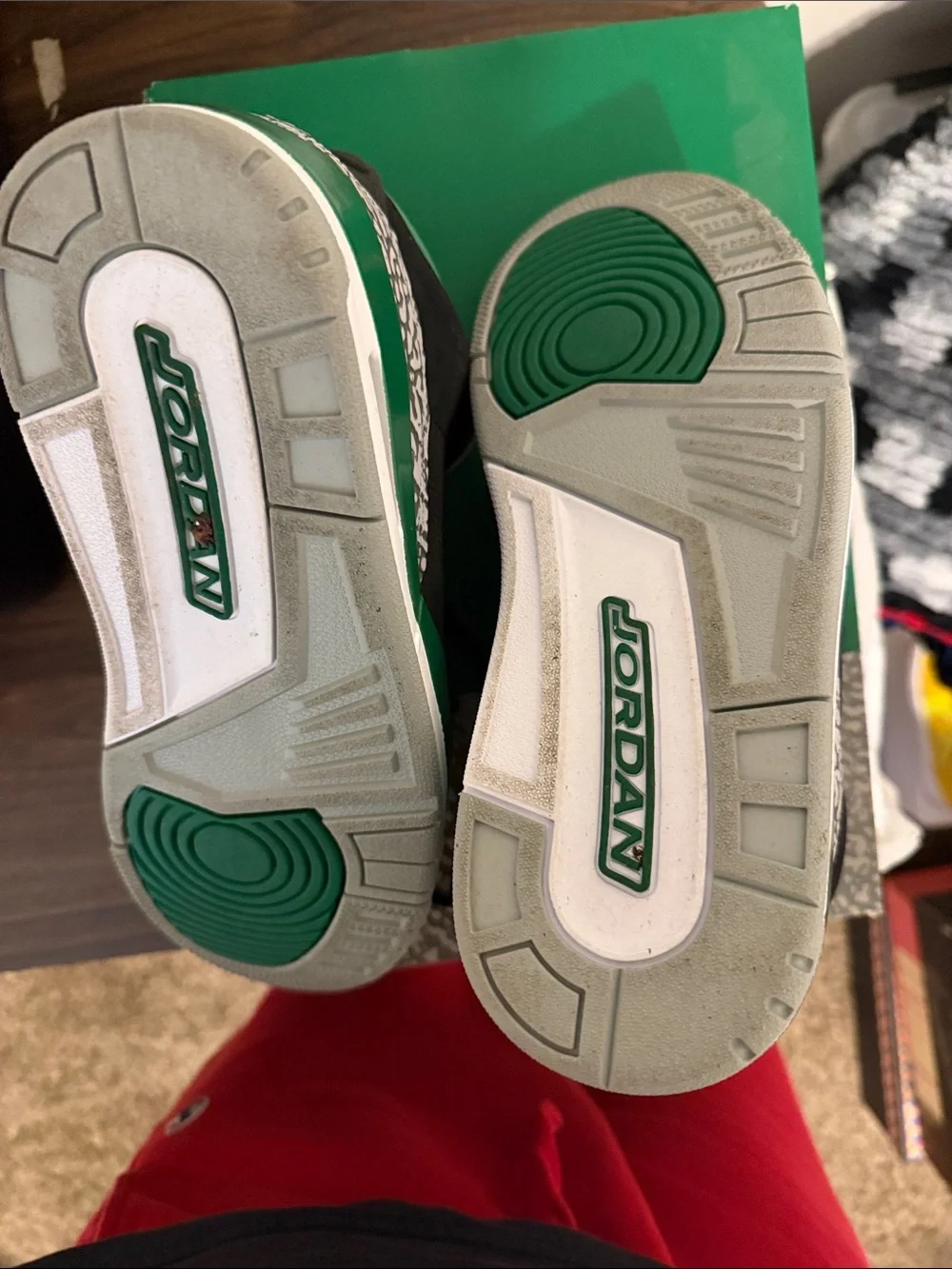 Jordan Black and Green Low-Top Sneakers